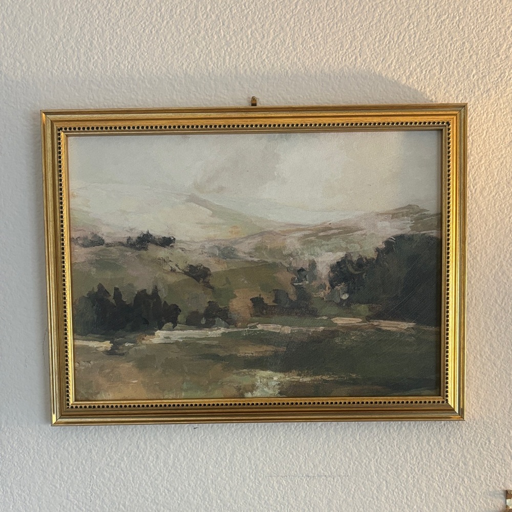 Framed Green Landscape Wall Art